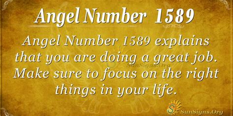 The Meaning of the 1589 Angel Number .